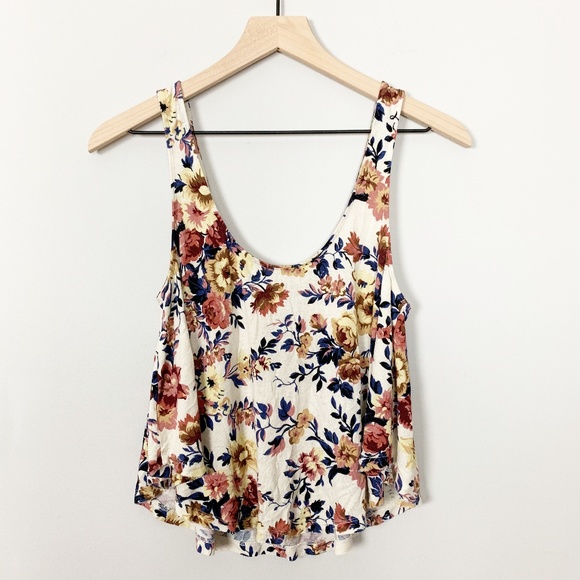 American Eagle Outfitters Tops - AE  Soft & Sexy Crepe Tank Top Floral Cream S